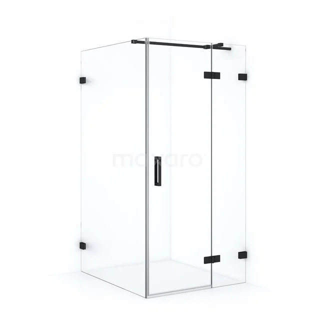 Diamond Duschkabine | 110x100 cm Matt Schwarz Drehtür Rechteck CDB226510320MB Moderne Glaskabine mit schmalen schwarzen Rändern, ideal für eine stilvolle Badezimmergestaltung.