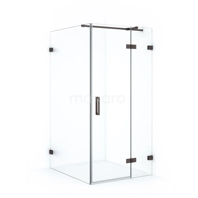 Diamond Shower enclosure | 110x100 cm Black metal Clear glass Pivot door Rectangle CDB226510320ZM