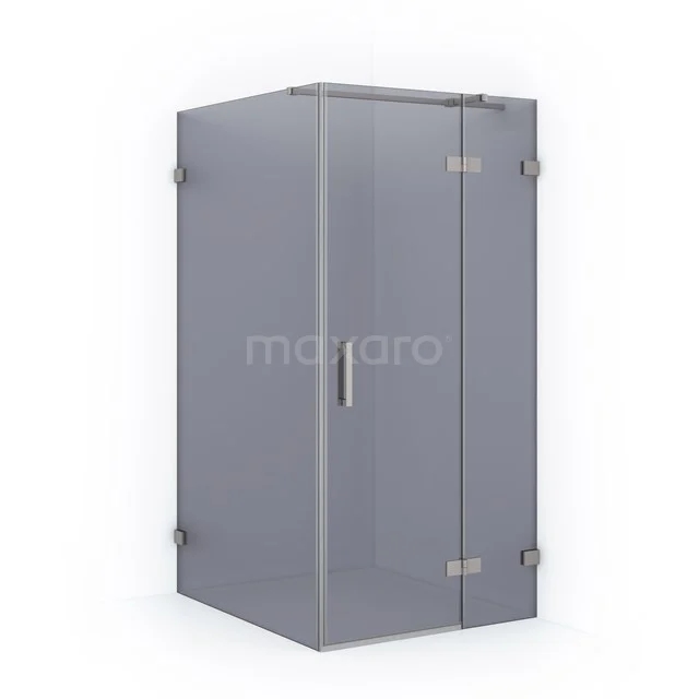 Diamond Shower enclosure | 110x90 cm Stainless steel Smoke glass Pivot door Rectangle CDB223611321BR