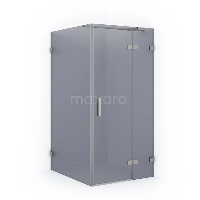 Eck-Duschkabine aus Klarglas mit rostfreien Scharnieren, modernes Design für luxuriöse Badezimmergestaltung.