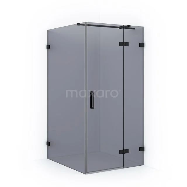 Diamond Shower enclosure | 110x100 cm Matte black Smoke glass Pivot door Rectangle CDB224611321MB