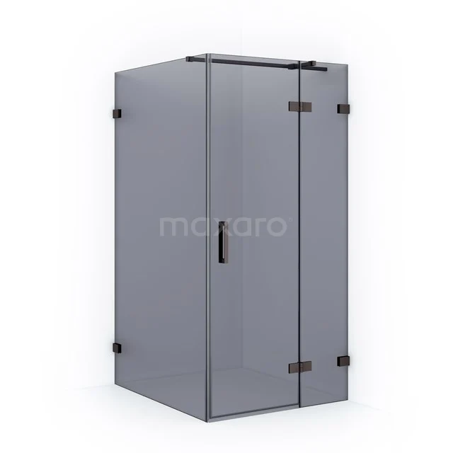 Diamond Shower enclosure | 110x90 cm Black metal Smoke glass Pivot door Rectangle CDB223611321ZM