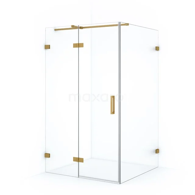 Diamond Duschkabine | 110x80 cm Gold Drehtür Rechteck CDB216508320GG Duschwand aus Klarglas mit Goldakzenten, modernes Design für luxuriöses Badezimmer, dekorativ und stilvoll.