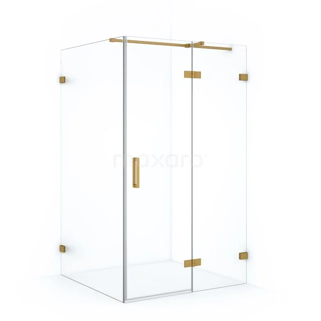 Diamond Shower cabin | 120x70 cm Gold Clear glass Pivot door Rectangle CDB226607320GG Glass shower enclosure with gold-coloured hinges and Handle, modern design for the bathroom.