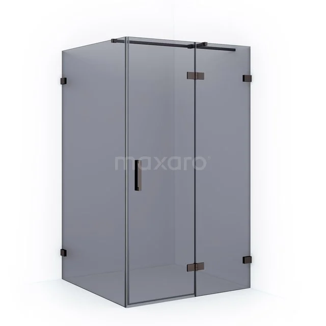 Diamond Douchecabine | 110x110 cm Zwart metaal Rookglas Draaideur Vierkant CDB226511321ZM