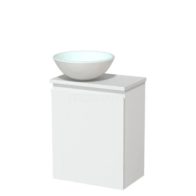 Toiletmeubel met Waskom Glas Modulo Mat Wit 41 cm TMK10-00207