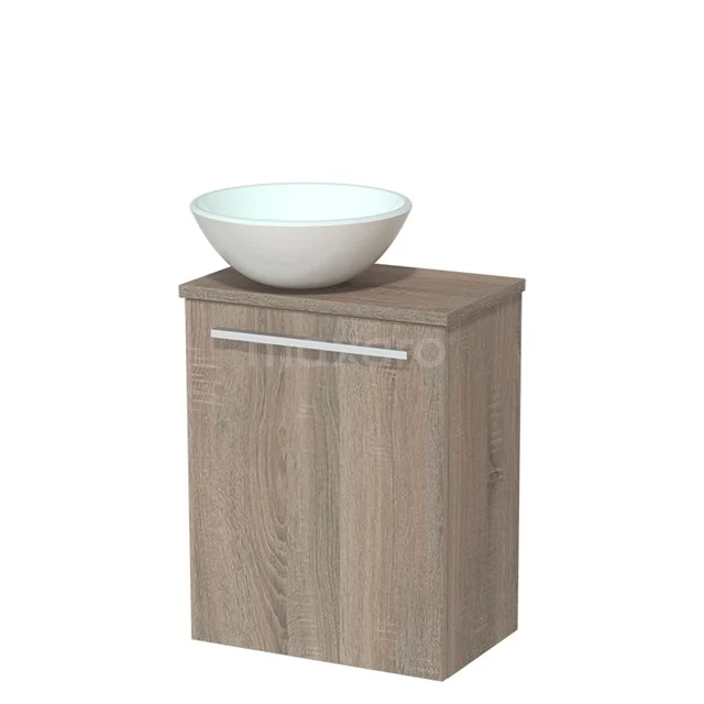 Toiletmeubel met Waskom Glas Modulo Eiken 41 cm TMK10-00243