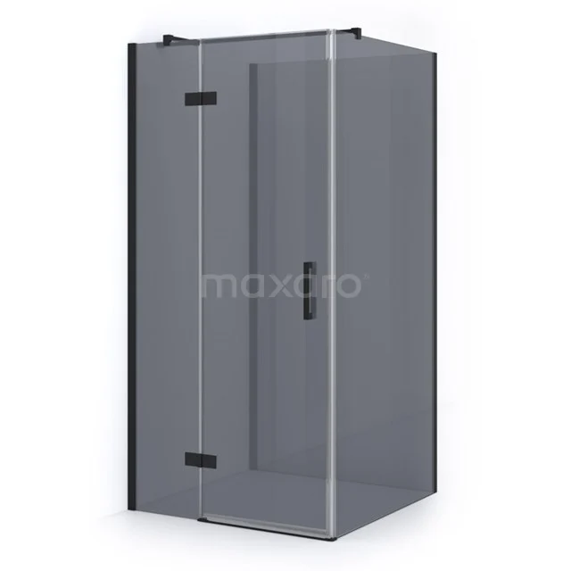 Pearl Douchecabine | 100x90 cm Mat zwart Rookglas Draaideur Rechthoek CPHV-100964311M
