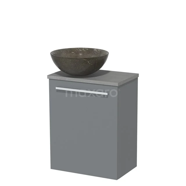 Toilet unit with wash basin | 41 cm Mid grey Flat front Blue stone Natural stone countertop wash basin Light grey concrete worktop TMK10-05381