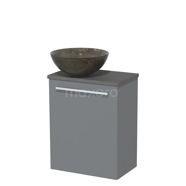 Toilet unit with wash basin | 41 cm Mid grey Flat front Blue stone Natural stone Countertop wash basin Dark grey concrete worktop TMK10-05401