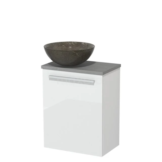Toilet unit with wash basin | 41 cm Flat front Flat front Blue stone Natural stone countertop wash basin Light grey concrete worktop TMK10-05581