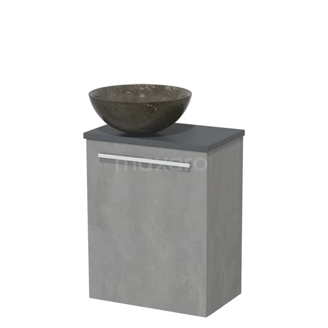 Toilet unit with wash basin | 41 cm Flat front Flat front Blue stone Natural stone countertop wash basin Dark grey concrete worktop TMK10-06856