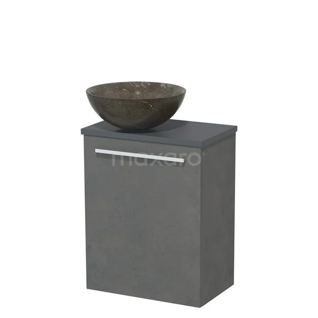Toilet unit with wash basin | 41 cm Dark grey concrete Flat front Blue stone Natural stone countertop wash basin Dark grey concrete worktop TMK10-06906