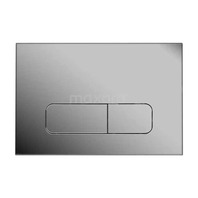 Flush plate Toilet | Shiny chrome KSW002BGC Rectangular chrome toilet control plate with two buttons, shiny design, ideal for modern bathrooms.