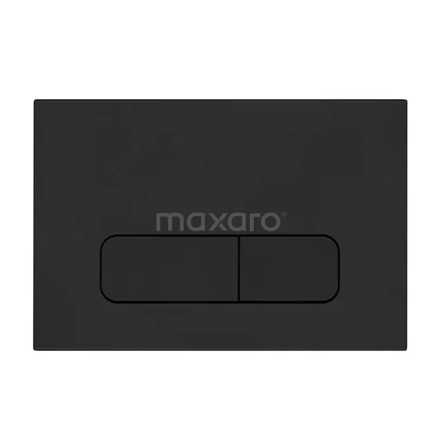 Matt Schwarz Bedienungsplatte für das WC, elegantes Design Badezimmeraccessoire, mit zwei Tasten und minimalistischem Stil.