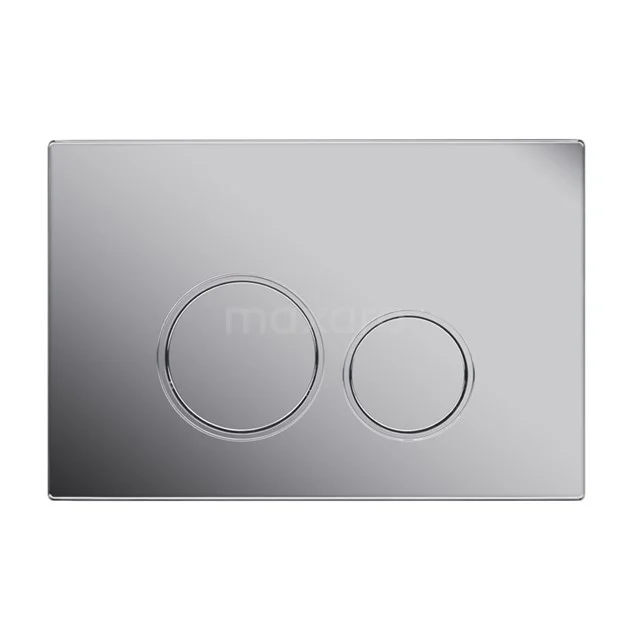 Flush plate Toilet | Shiny chrome KSW005BGC Chrome-coloured flush plate with double push button, ideal for modern bathrooms; made of durable, high-quality materials.