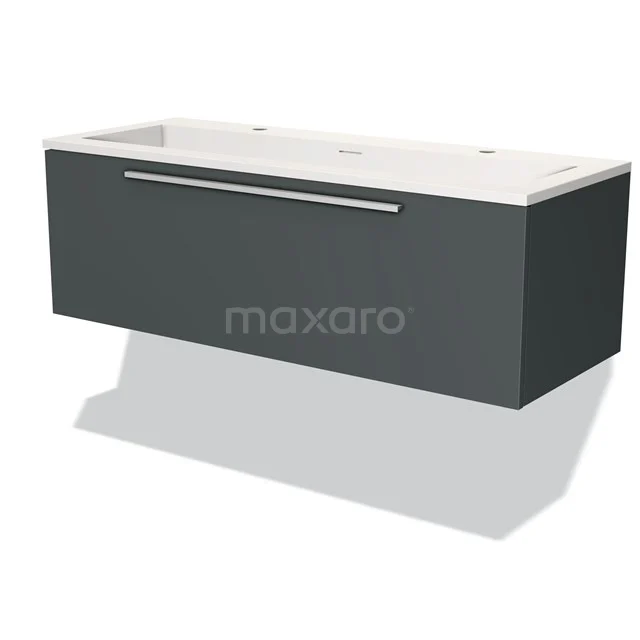 Modulo Badkamermeubel met wastafel | 120 cm Donkergrijs Vlak front Solid surface 1 lade BMW11-02701