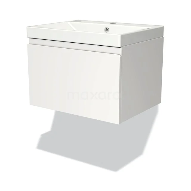 Modulo Vanity units with basin | 60 cm Matte white Handle-less front Ceramic 1 drawer BMW11-02764