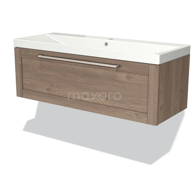 Wooden vanity unit with drawers and white sink, sleek design, ideal for modern bathrooms.