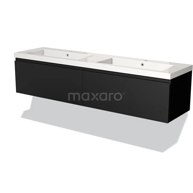 Black, hanging bathroom unit with vanity units with basin, sleek design, ideal for modern bathrooms.