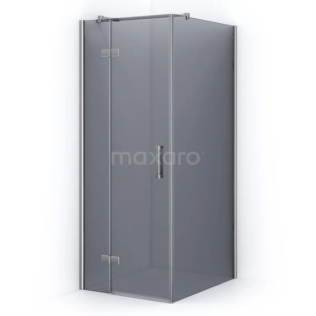 Pearl Duschkabine | 100x80 cm Chrom Drehtür Rechteck CPB1053311C Glas Duschkabine Eckmodell mit Scharnier Tür, transparentes Glas und Edelstahl Akzenten, ideal für moderne Bäder.