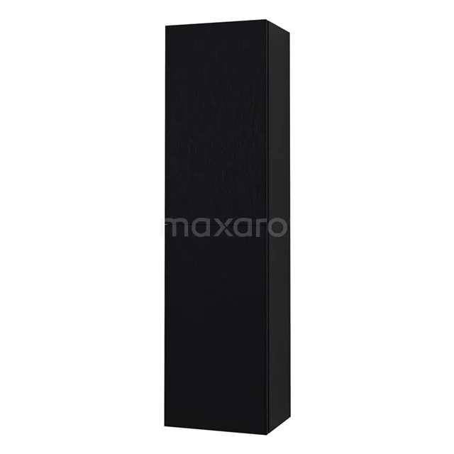 Black Bathroom cabinet in modern design, tall and narrow with clean lines, ideal for stylish storage in the bathroom.