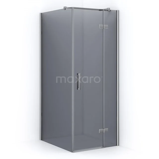 Corner shower cabin in frosted glass with aluminium profiles, ideal for a modern bathroom.