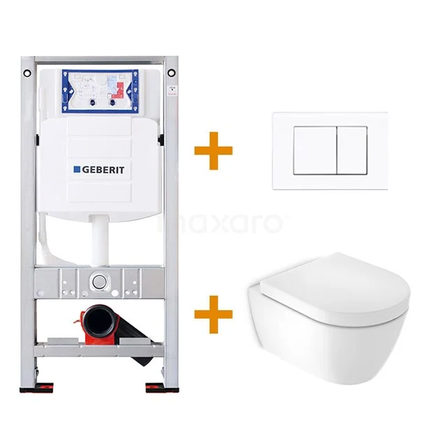 Toiletset Glans wit Verkort met Easy Clean + Geberit UP320 inbouwreservoir TOI0003