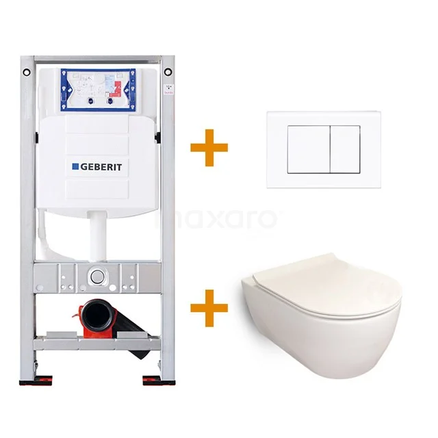 Toiletset Glans wit met Easy Clean + Geberit UP320 inbouwreservoir TOI0004