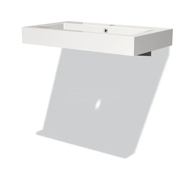 rechteckiges Waschbecken weiß Keramik, einzel Hahnloch, modernes Design; ideal für ein stilvolles Badezimmer.