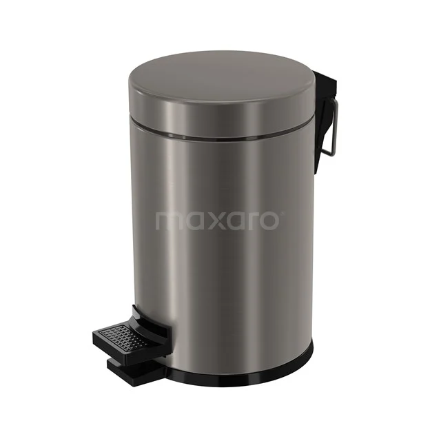 Pedaalemmer Radius Black Steel voor Badkamer en Toilet, 3 liter, Zwart Metaal 200-5201ZM
