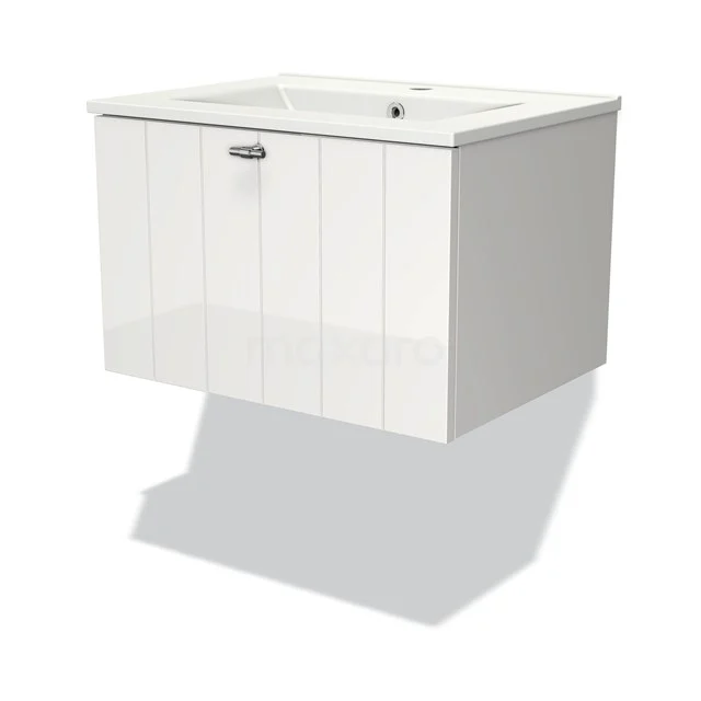 White wall unit with tap outlet and modern panel design, ideal for stylish and practical bathroom design.