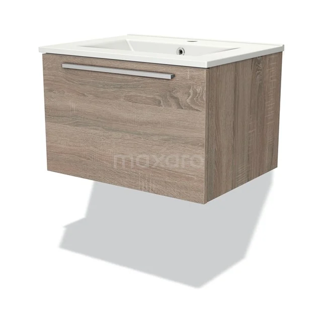 Modulo Vanity units with basin | 60 cm Oak Flat front Ceramic 1 drawer BMW11-02899