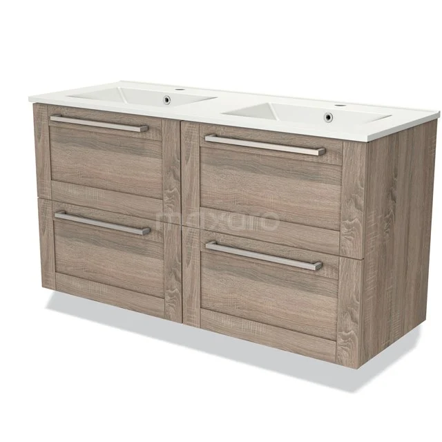 Modulo Vanity units with basin | 120 cm Oak Frame front Ceramic 4 drawers BMW18-00731