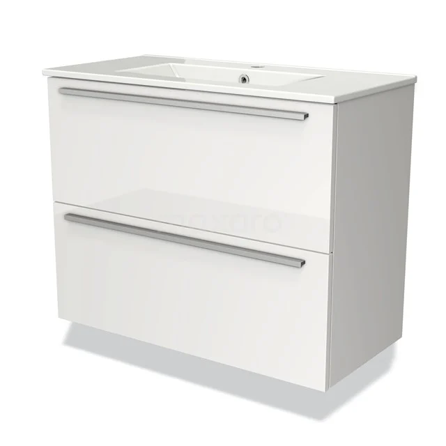 Wit badkamermeubel met softclose lades, modern ontwerp, hoogwaardige afwerking, ideaal voor stijlvolle opbergruimte.
