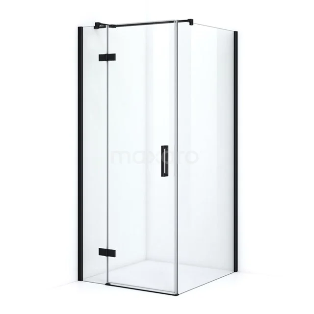 Pearl Shower cabin | 100x90 cm Matte black Clear glass Pivot door Rectangle CPB1063310M Square glass shower enclosure with matte black accents, pivot door and minimalist design for modern bathrooms.