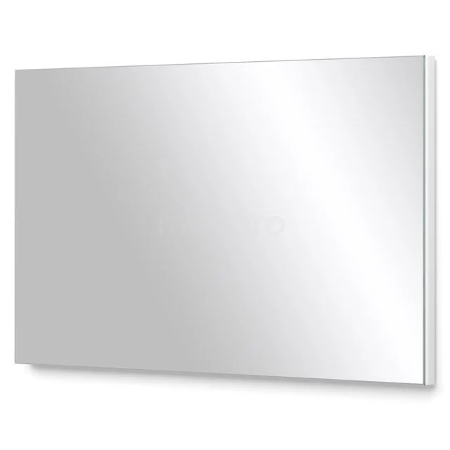 Rechteckiger Wandspiegel mit minimalistischem Design, Klarglas und Aluminiumrahmen, perfekt für einen modernen Badezimmerstil.