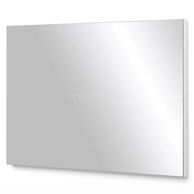 Rechteckiger Wandspiegel mit schmalem Aluminiumrahmen, ideal für moderne Badezimmer.