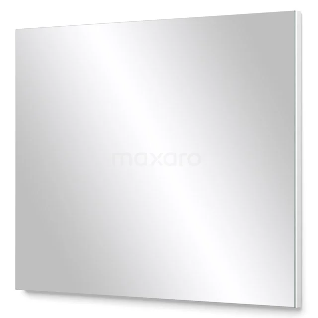 Badezimmerspiegel Liso 80x60cm Weiß M02-0800-42400 Rechteckiger Badezimmer Spiegel, elegantes Design, glänzendes Glas, ideal für moderne Bäder.