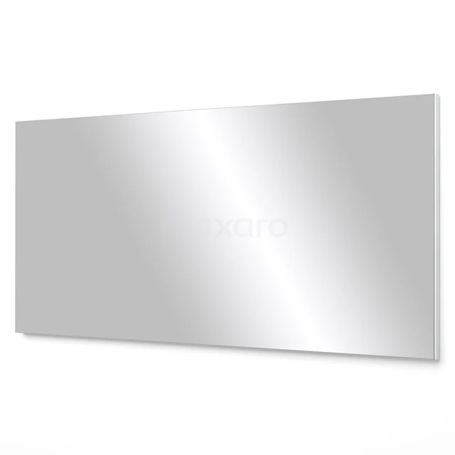 Rechteckiger Badezimmerspiegel, Klarglas, modernes Design ohne Rahmen, ideal für zeitgemäße Badezimmergestaltung.