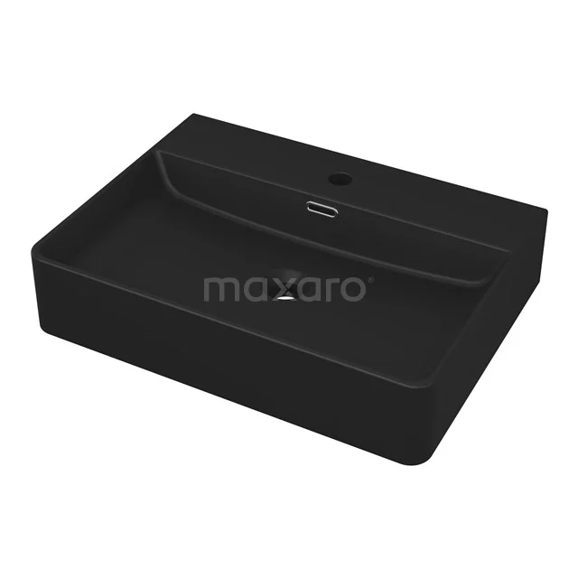Wall-hung basin Clasico 59.5 cm Ceramic Matte Black 1 Tap hole K110-1230MB