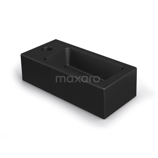 Small cloakroom basin WC Clasico Ceramic Matte black Tap hole left K110-1060MB