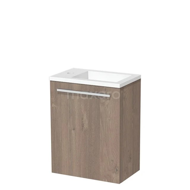 Modulo Pico Toilet unit with basin | 40 cm Mid brown oak Flat front Flat front Solid surface TMW10-00241