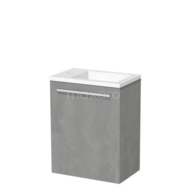 Modulo Pico Toiletmeubel met wastafel | 40 cm Lichtgrijs beton Vlak front Solid surface TMW10-00247