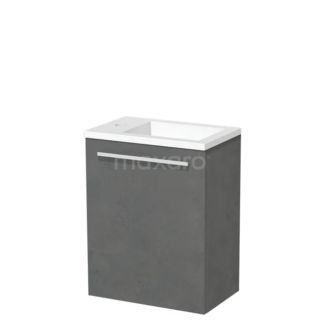 Modulo Pico Toiletmeubel met wastafel | 40 cm Donkergrijs beton Vlak front Solid surface TMW10-00248