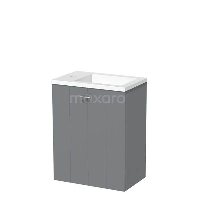 Modulo Pico Toiletmeubel met wastafel | 40 cm Middengrijs Lamel front Solid surface TMW10-00250
