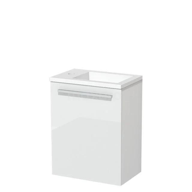 Modulo Pico Toilet unit with basin | 40 cm High-gloss white Flat front Solid surface TMW10-00253
