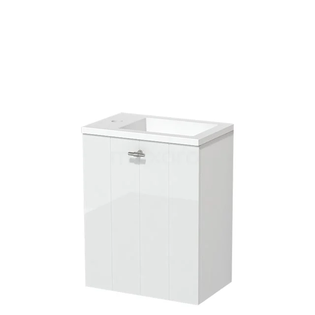 Toiletmeubel met Wastafel Solid Surface Mat Modulo Hoogglans Wit 40 cm TMW10-00254