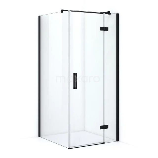 Pearl Duschkabine | 100x90 cm Matt Schwarz Drehtür Rechteck CPB1063320M Duschkabine viereckig mit Schwarz Rahmen, Klarglas und Scharnier Tür, ideal für ein modernes Badezimmer.