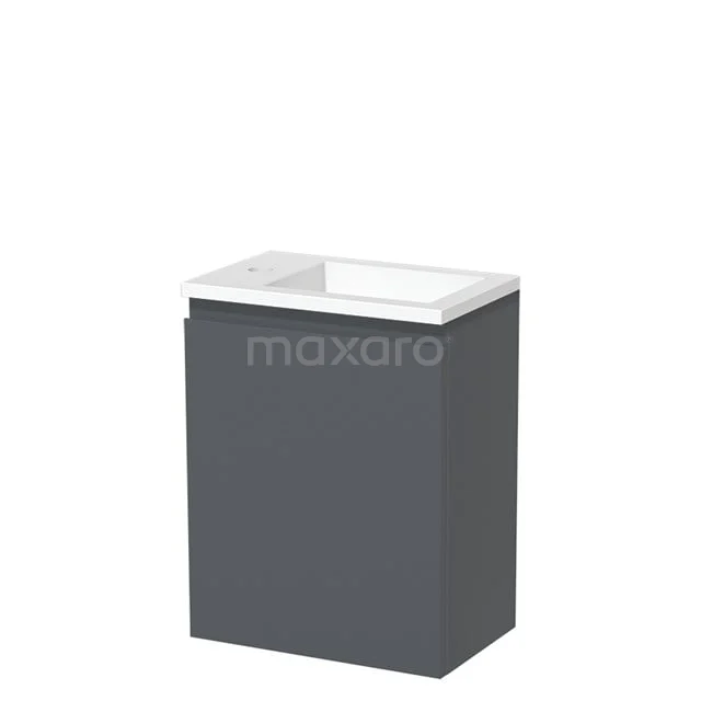 Modulo Pico WC-Möbel mit Waschbecken | 40 cm Dunkelgrau Grifflose Front Solid Surface TMW10-00264 Grauer Badschrank mit Waschbecken, kompaktes Design, matte Oberfläche, ideal für moderne Bäder.
